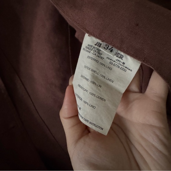 Vintage Jil Sander Terracotta Heavy Linen Jacket - Picture 5 of 7